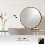 LW Collection Miroir de table or 30x32 cm métal