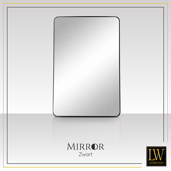 LW Collection Wall mirror black rectangle 61x91 cm metal
