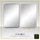 LW Collection Miroir mural doré rectangle 61x91 cm métal
