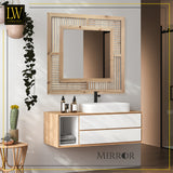 LW Collection Wall mirror brown square 60x60 cm wood