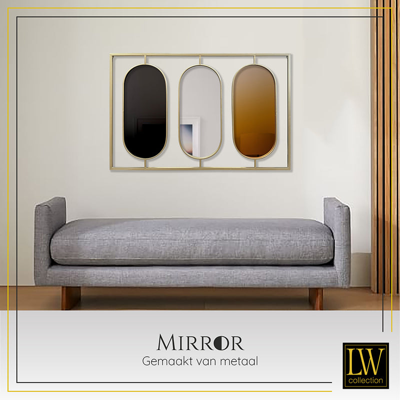 LW Collection Wandspiegel goud rechthoek 109x70 cm metaal