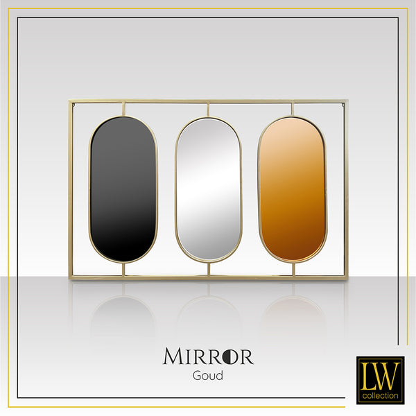 LW Collection Wall mirror gold rectangle 109x70 cm metal