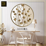 LW Collection Wandspiegel goud rond 71x71 cm metaal