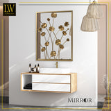 LW Collection Miroir mural doré rectangle 61x70 cm métal