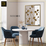 LW Collection Wall mirror gold rectangle 61x70 cm metal