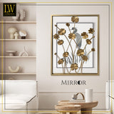 LW Collection Wandspiegel goud rechthoek 61x70 cm metaal