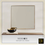 LW Collection Wandspiegel goud vierkant 80x80 cm metaal