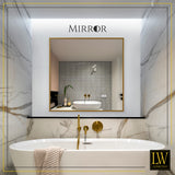 LW Collection Wall mirror gold square 80x80 cm metal