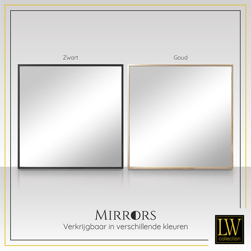 LW Collection Wall mirror gold square 80x80 cm metal