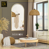 LW Collection Wandspiegel goud halfrond 60x120 cm metaal