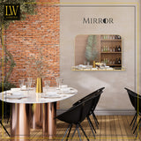 LW Collection Wandspiegel met plankje goud 63x50 cm metaal