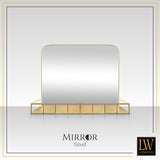 LW Collection Wall mirror with shelf gold 63x50 cm metal