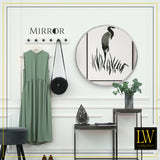 LW Collection Miroir mural argent rond 60x60 cm métal
