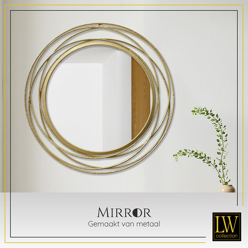 LW Collection Wall mirror gold round 60x60 cm metal