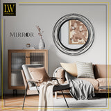 LW Collection Wall mirror black round 60x60 cm metal