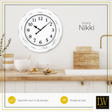LW Collection Wandklok Nikki1 53cm - muurklok wit