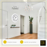 LW Collection Wandklok Nikki1 53cm - muurklok wit