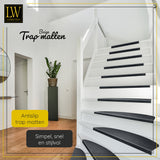 LW Collection trapmatten zwart 15 stuks zelfklevend