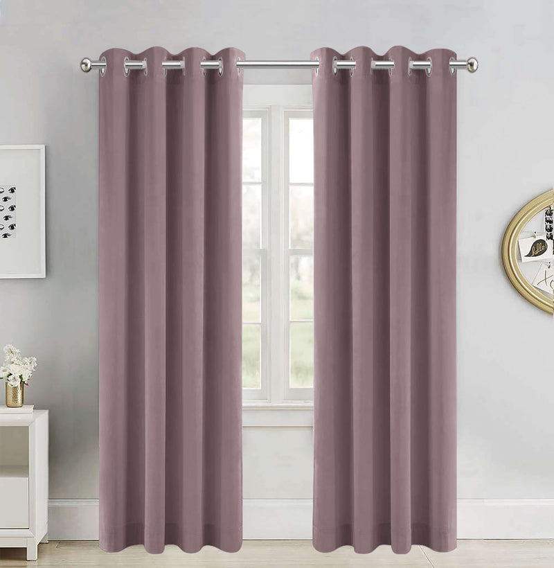OUTLET Curtains Pink Velvet Ready made 140x175cm
