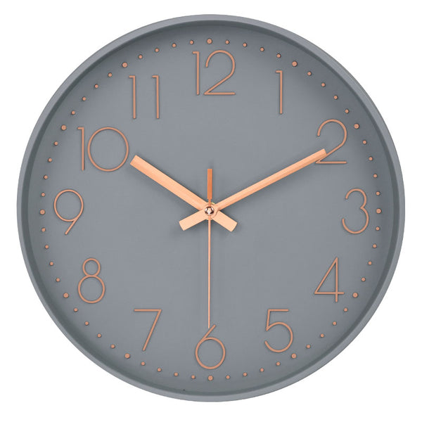 LW Collection Keukenklok Noor Grijs 30cm - wandklok stil uurwerk - muurklok wandklok wandklokken klokken uurwerk klok