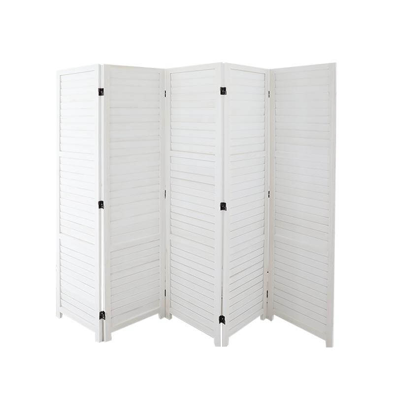 OUTLET Paravent 5 panneaux bois blanc 170x200cm