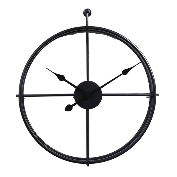 LW Collection Wandklok Alberto zwart 42cm - Wandklok modern - Stil uurwerk - Industriële wandklok wandklok wandklokken klokken uurwerk klok