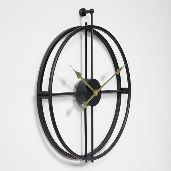 OUTLET Horloge Alberto noire avec aiguilles dorées 52cm