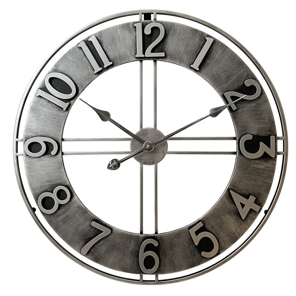 OUTLET Horloge murale Becka gris argent 60cm