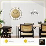 LW Collection Wandklok Danial goud 80cm - Wandklok modern - Stil uurwerk - Industriële wandklok wandklok wandklokken klokken uurwerk klok