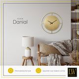 LW Collection Wandklok Danial goud 80cm - Wandklok modern - Stil uurwerk - Industriële wandklok wandklok wandklokken klokken uurwerk klok
