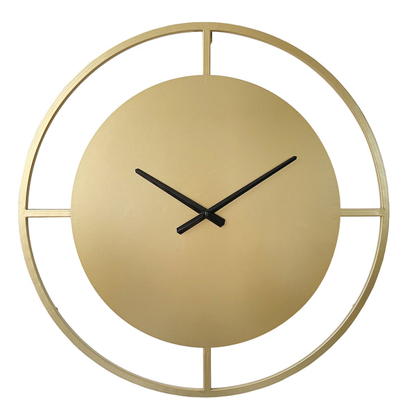 LW Collection Wandklok Danial goud 60cm - Wandklok modern - Stil uurwerk - Industriële wandklok wandklok wandklokken klokken uurwerk klok