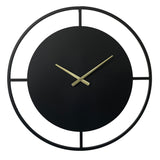 LW Collection Wandklok Danial zwart goud 80cm - Wandklok modern - Stil uurwerk - Industriële wandklok wandklok wandklokken klokken uurwerk klok