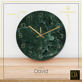 LW Collection Keukenklok David marmer 30cm - Wandklok stil uurwerk wandklok wandklokken klokken uurwerk klok