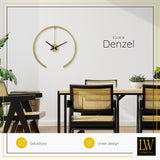 LW Collection Wandklok Denzel Goud 52cm - Wandklok modern - Stil uurwerk - Industriële wandklok wandklok wandklokken klokken uurwerk klok