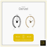 LW Collection Wandklok Denzel Zwart 82cm - Wandklok modern - Stil uurwerk - industriële wandklok wandklok wandklokken klokken uurwerk klok