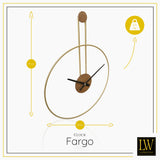 LW Collection Wandklok Fargo goud 55cm - Wandklok modern - Stil uurwerk - Industriële wandklok wandklok wandklokken klokken uurwerk klok