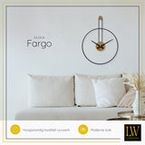LW Collection Wandklok Fargo zwart 55cm - Wandklok modern - Stil uurwerk - Industriële wandklok wandklok wandklokken klokken uurwerk klok