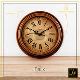 LW Collection Keukenklok Felix bruin 30cm - Wandklok stil uurwerk wandklok wandklokken klokken uurwerk klok