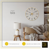 LW Collection Wandklok ISLA Goud 60cm - wandklok modern - stil uurwerk - industriele wandklok wandklok wandklokken klokken uurwerk klok