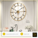 LW Collection Wandklok XL Isla goud 80cm - WANDKLOK MODERN - STIL UURWERK - INDUSTRIËLE WANDKLOK wandklok wandklokken klokken uurwerk klok