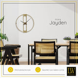 LW Collection Wandklok Jayden goud 60cm - Wandklok modern - Stil uurwerk - Industriële wandklok wandklok wandklokken klokken uurwerk klok