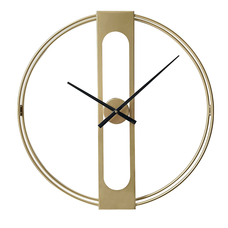 LW Collection Wandklok Jayden goud 80cm - Wandklok modern - Stil uurwerk - Industriële wandklok wandklok wandklokken klokken uurwerk klok