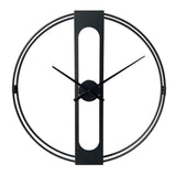 LW Collection Wandklok Jayden zwart 80cm - Wandklok modern - Stil uurwerk - Industriële wandklok wandklok wandklokken klokken uurwerk klok