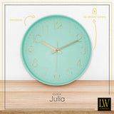 LW Collection Keukenklok Julia Mintgroen 30cm - wandklok stil uurwerk - muurklok wandklok wandklokken klokken uurwerk klok