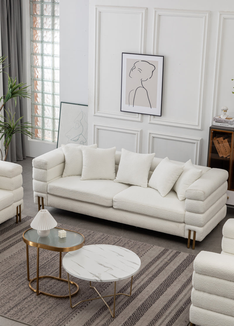 Luxe Sofa bankstel 3 zits wit 230x97x68CM