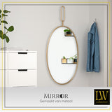 LW Collection Wandspiegel goud rond ovaal 45x96 cm metaal spiegels wandspiegel wandspiegels 