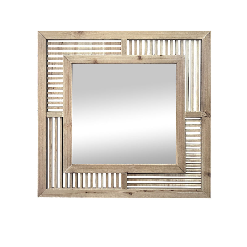 LW Collection Wandspiegel bruin vierkant 60x60 cm hout spiegels wandspiegel wandspiegels