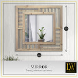 LW Collection Wandspiegel bruin vierkant 60x60 cm hout spiegels wandspiegel wandspiegels