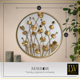LW Collection Wandspiegel goud rond 71x71 cm metaal spiegels wandspiegel wandspiegels 