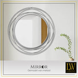 LW Collection Wandspiegel zilver rond 60x60 cm metaal spiegels wandspiegel wandspiegels 